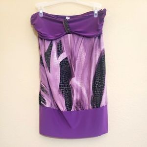 I Me purple snake like design‎ Sleeveless Top L gold